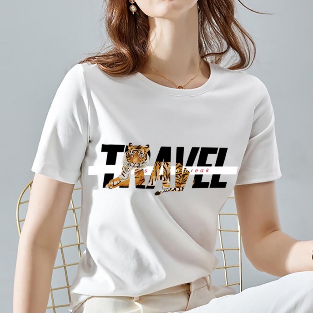 T Shirt Women Summer New Short Sleeve Leopard Print Clothing Women's T-Shirt Harajuku Graphic Clothing Women's Top