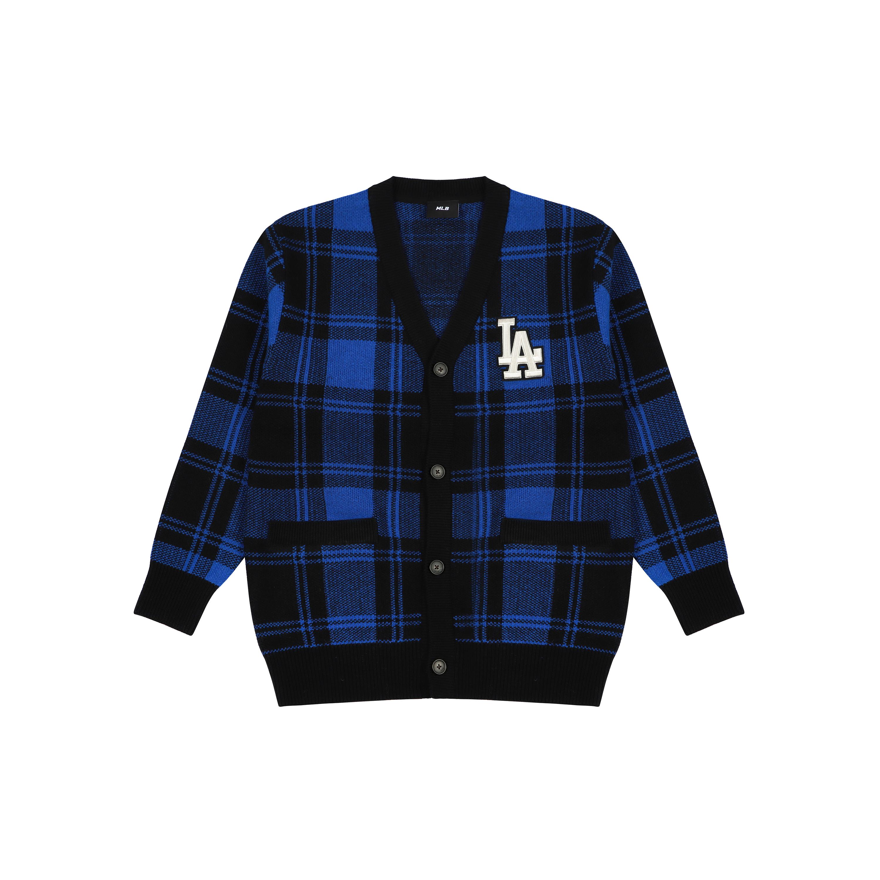 MLB Los Angeles Dodgers Sweaters Unisex Blue V neck Moderate Cardigan 3AKT00214-07INS S