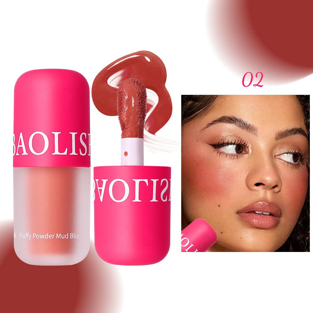 Mushroom Head Pink and Tender Girlish Blush Natural Brightening Contour Liquid Blusher Long Lasting Non Fading Contour Cosmetics Face Cheek Makeup
