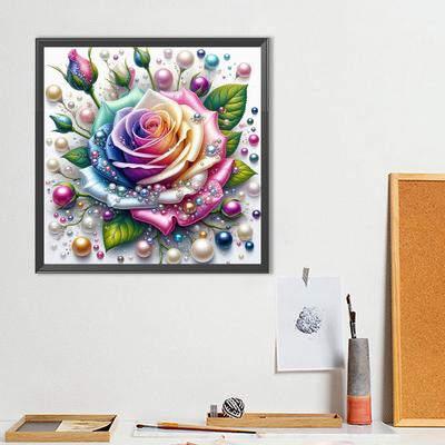 5D DIY Plné kulaté vrtáky Diamantová malba Květina Sada Domácí dekorace Umělecké řemeslo 40x40cm