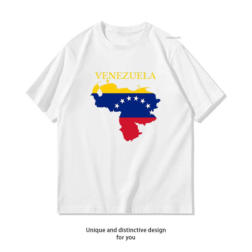 Venezuela Map Flag Tshirt Woman Man Casual Cotton Graphic T Shirts Creative Streetwear Camisetas Tops Tee Shortsleev
