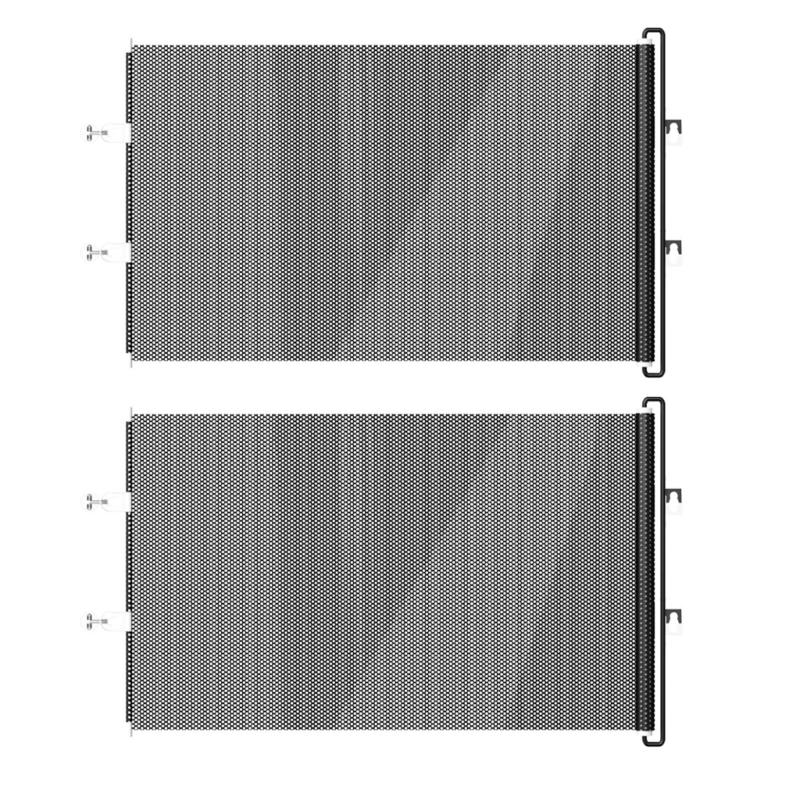 Entry Opening Pet Gate with Black Pull-Across Panel, Indoor Barrier Design and 49.21 In Shared Width for Homes
