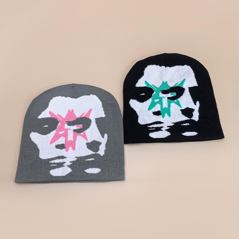 Niche Double Face Color Matching Knitted Hat Men And Women Warm Personality Hip Hop Street Pullover Hat