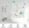 Watercolor Floral Shower Curtain,Mint Green Beige Flower Shower Curtain for Bathroom,Modern Minimalist Waterproof