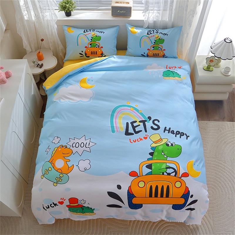 Dinosaur Kids Bedding Set for Boys, 3D Dinosaur Microfibre Single Duvet Cover Set Comes With Zip and 1/2 Pillowcases 50×75cm