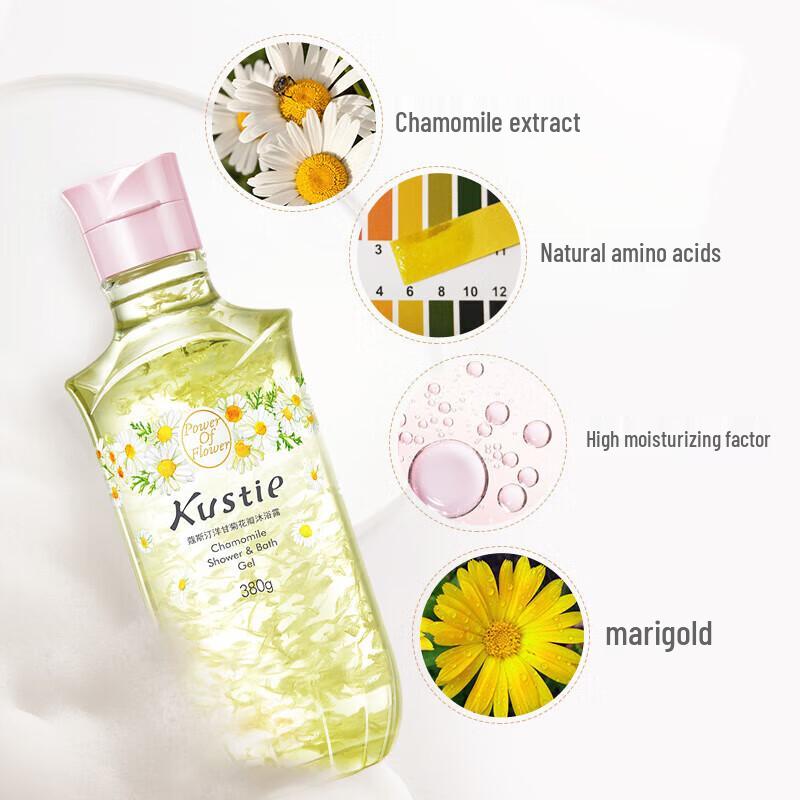 Kustie Chamomile Petal Shower Gel Duo Pack
