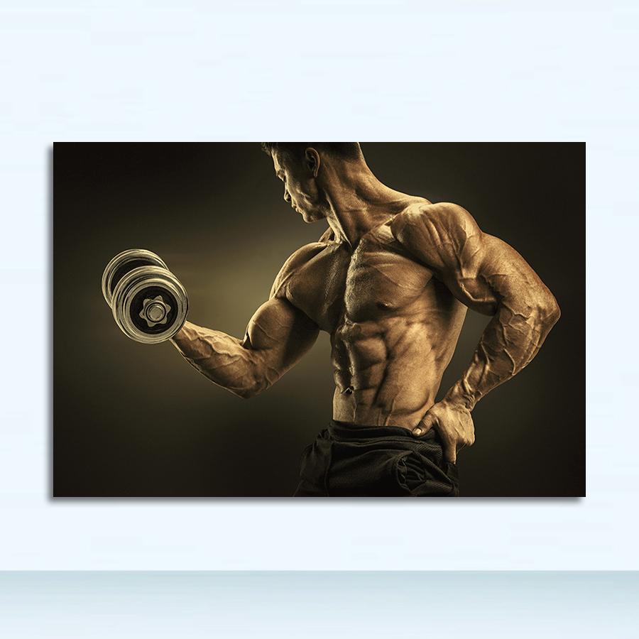 Umelecká maľba Retro plagát Nástenná výzdoba domova Rôzne kreslené formy Fitness Bodybuilding Muscle