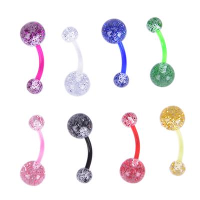 8 sztuk Mix Akrylowe Błyszczyki Pępek Pępka Pierścień Brzana Body Piercing Biżuteria