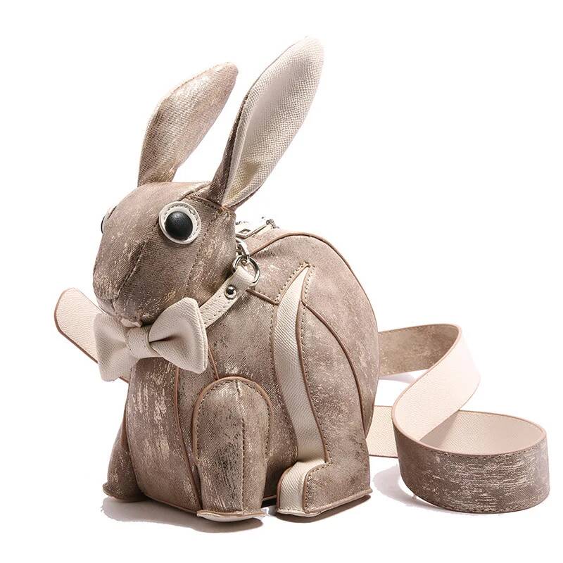 Funny animal shoulder bag for women Cute rabbit shape crossbody bag for girls trend versatile shoulder bag women bag