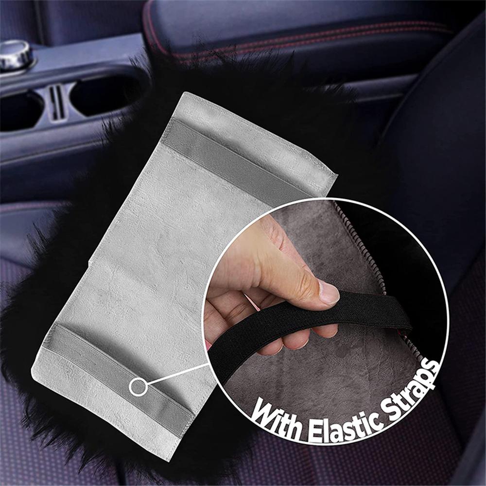 Auto Center Console Cover Black Armrest Pads Cushion Protector Universal Fit
