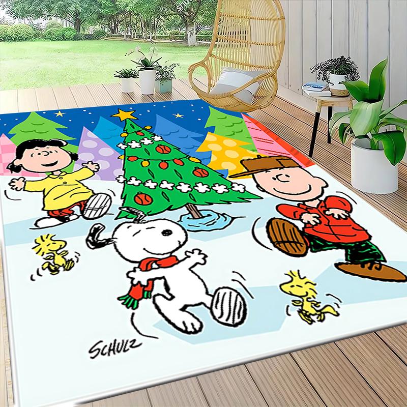 Christmas Peanuts World Carpet Rug Soft Washable Anti Slip Home Living Room Sofa Mats Personalized Christmas Rug