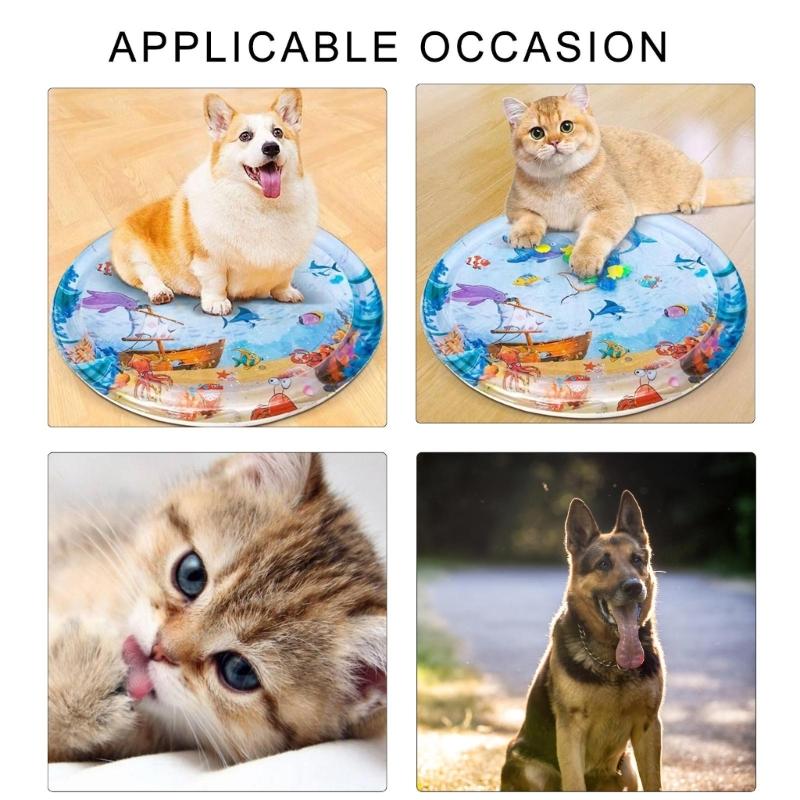 Aufblasbare Wasserspielmatte für Katzen Hunde Beschäftigende Sensorische Aktivität Wassermatte Spritzwasser Matte für Haustier Indoor Unterhaltung