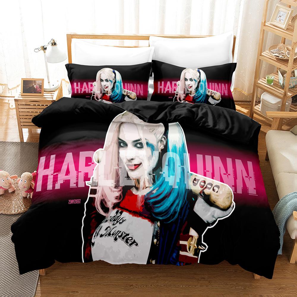 Animated film H-Harley Quinn Bedding SetJoker Duvet Cover Pillowcase 2/3pcs Adult Boy Girl Bedroom Decoration Single/Double