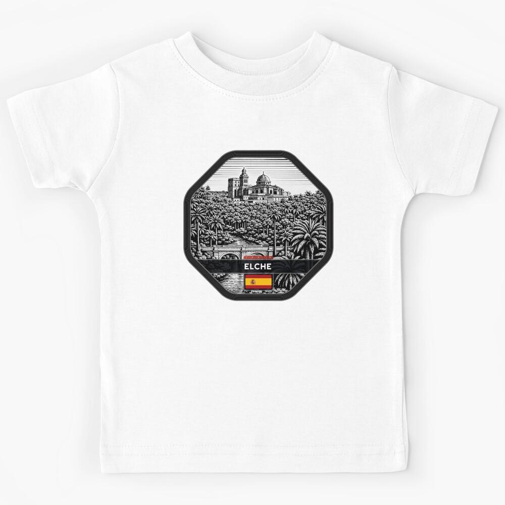Elche Spain Linocut Style Kids T-Shirt 120