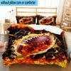 3PCS Flaming Football Artwork 3pcs Bedding,Including 3PCS Duvet Cover And 2pcs Pillowcases Perfect for Christmas,Ideal for Bedroom, Dormitory