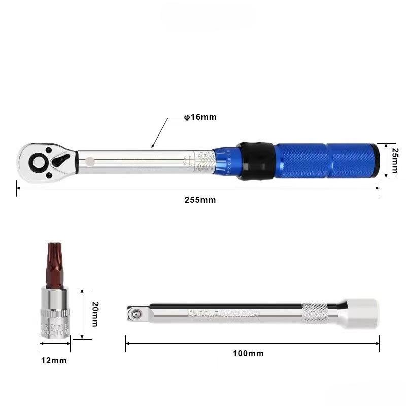 Schnellspann-Drehmomentschlüssel-Reparaturwerkzeug Hochpräziser Drehmomentschlüssel mit voreingestelltem Drehmoment 2–24 N.m Einstellbarer 1/4-Zoll-Ratschenschlüssel