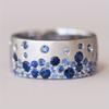 Able Classic Wide Ring Paired with Round Blue Synthetic Zircon, Exquisite Jewelry for Women's Holiday Parties
