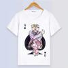 T-shirt d'été à manches courtes avec imprimé dessin animé blanc en modal pour femmes et hommes - JoJo's Bizarre Adventure