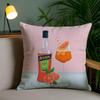 Federa per Cuscino Aperol Spritz Classico Morbido Peluche Corto Stampa Double-Sided Decorazione per la Casa Federa Lavabile in Lavatrice Regalo