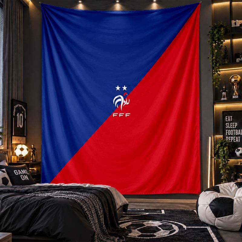 Wall Hanging Tapestry France Football Print Cloth for Living Room Bedroom Home Decor