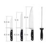 Premium High-Carbon Stainless Steel Kitchen Knife Set, 4-Pieces (with Sharpener), Silver
