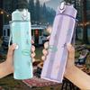 1PC Doodle Figure Sport Human Pattern 750ml Color Plastic Sports Water Bottle Leakproof Flip Straw Lid Suitable for Sports Office Home Use