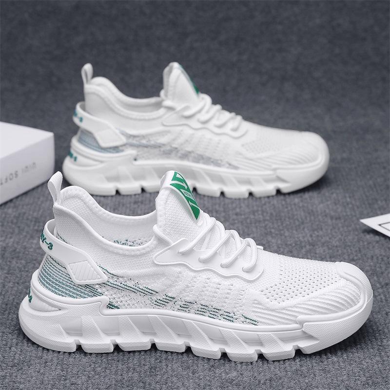 Flying woven men's shoes summer comfortable sports shoes non-slip soft-soled men's versatile summer breathable thin casual mesh shoes