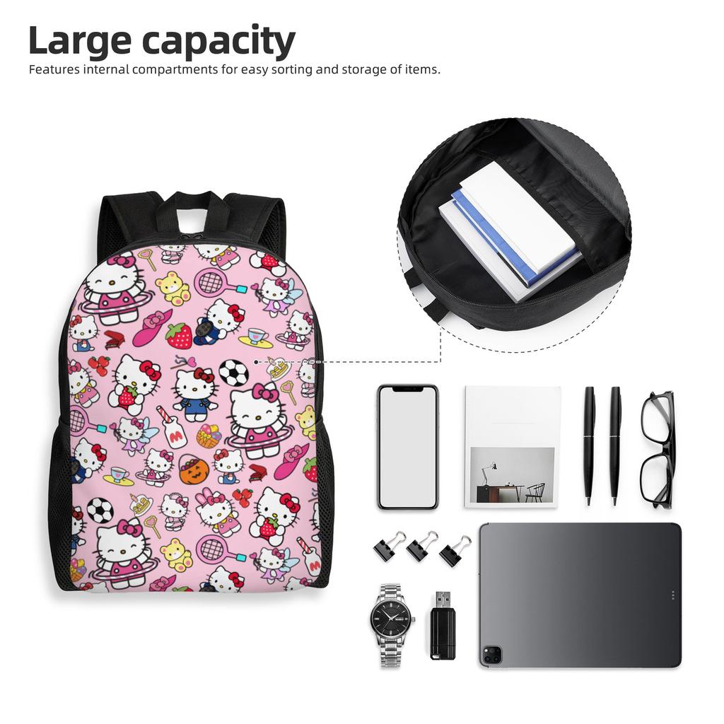Kitties Kitten Backpack for Men Women Water Resistant College School Cat Anime Bag Print Bookbag
