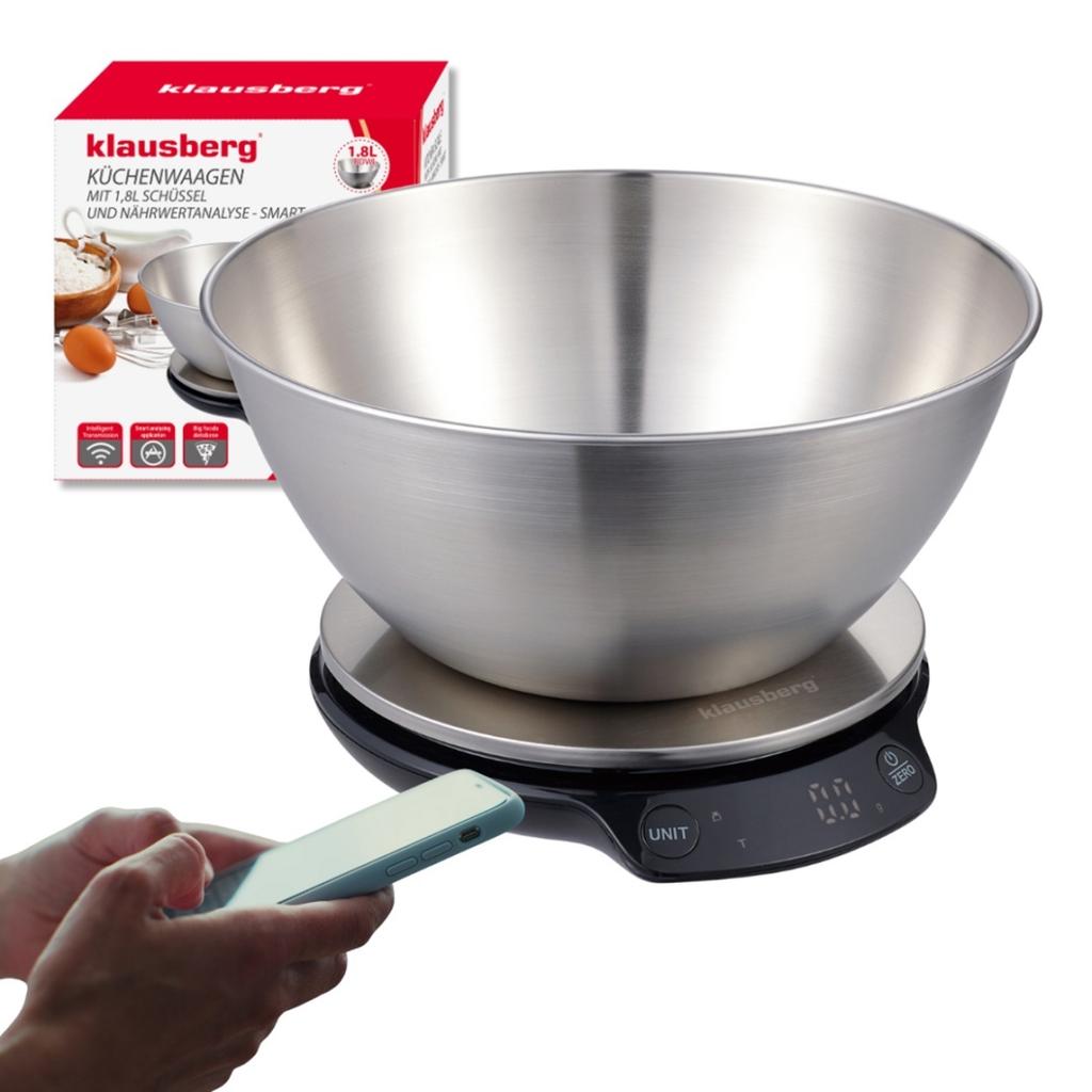 ELECTRONIC KITCHEN SCALE 5kg/1.8l KLAUSBERG KB-7939 Bluetooth