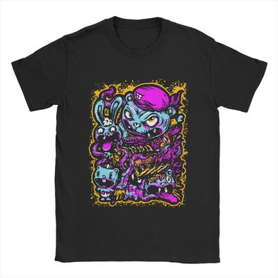 Vintage Happy Tree Friends Familie T-Shirt Herren Rundhals Baumwoll T-Shirts Cartoon Kurzarm T-Shirt Sommerkleidung