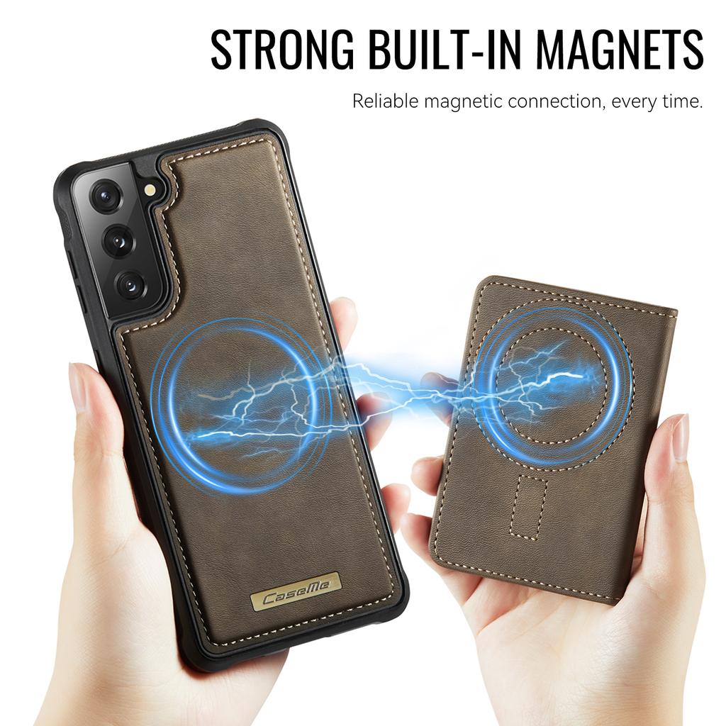 For Samsung Galaxy S21 5G/Galaxy S21 4G Magnetic Case CASEME ME80 Series Leather PC TPU Phone Cover with Detachable Wallet