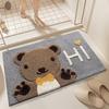 Plush Bathroom Rug Non-Slip Absorbent Floor Mat Toilet Entrance Quick Dry Cartoon Style