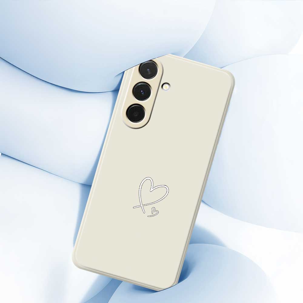 For Samsung Galaxy A36 5G Case White Love Pattern Printing Straight Edge TPU Phone Back Cover
