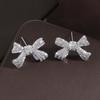 ZAKOL Romantic Bowknot Women Stud Earrings Full Paved Shiny Crystal Zircon Delicate Accessories Fashion Earring Zircon