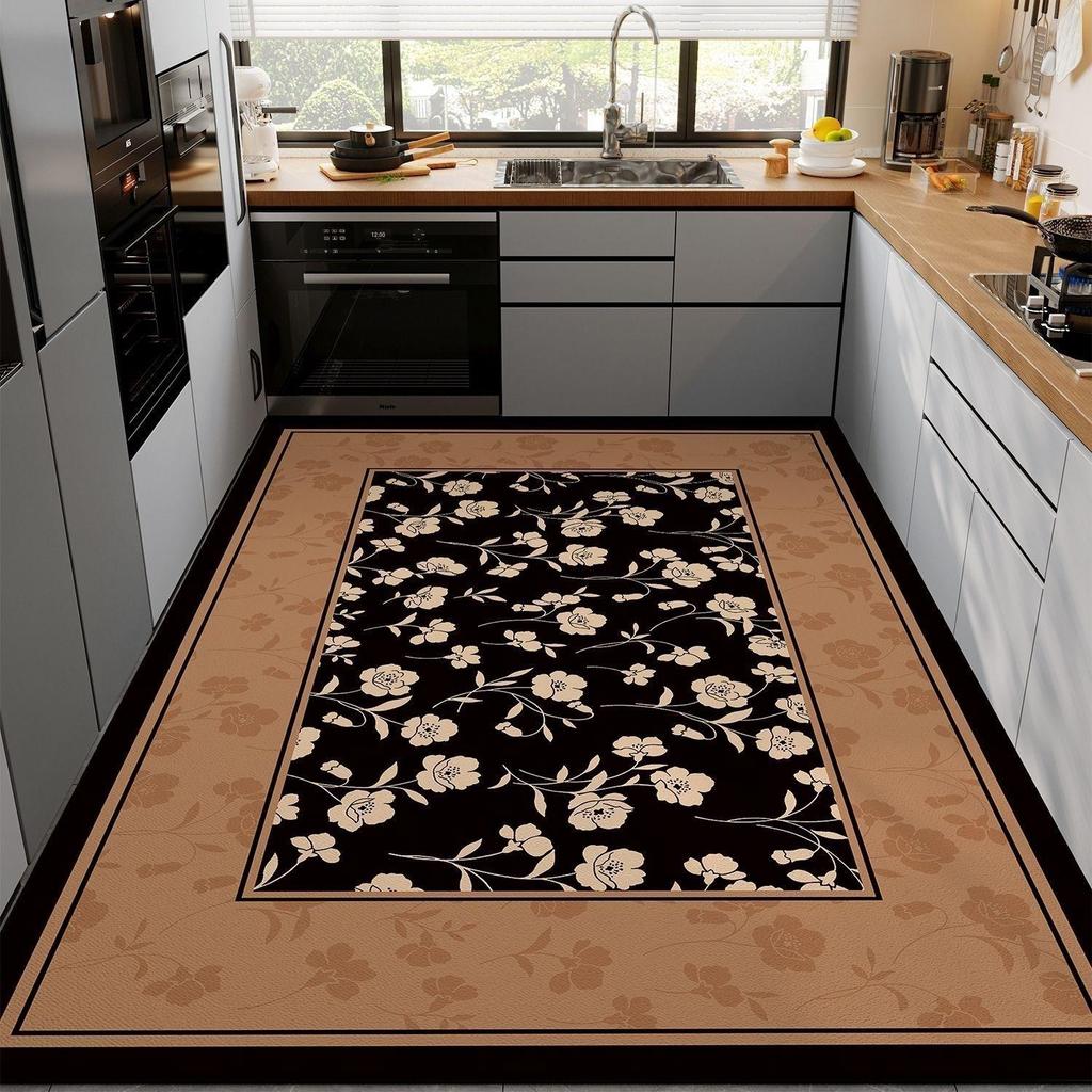 Kitchen diatomaceous earth mat non-slip oil-resistant water-absorbing wipeable, wash-free stain-resistant waterproof wall-to-wall carpet
