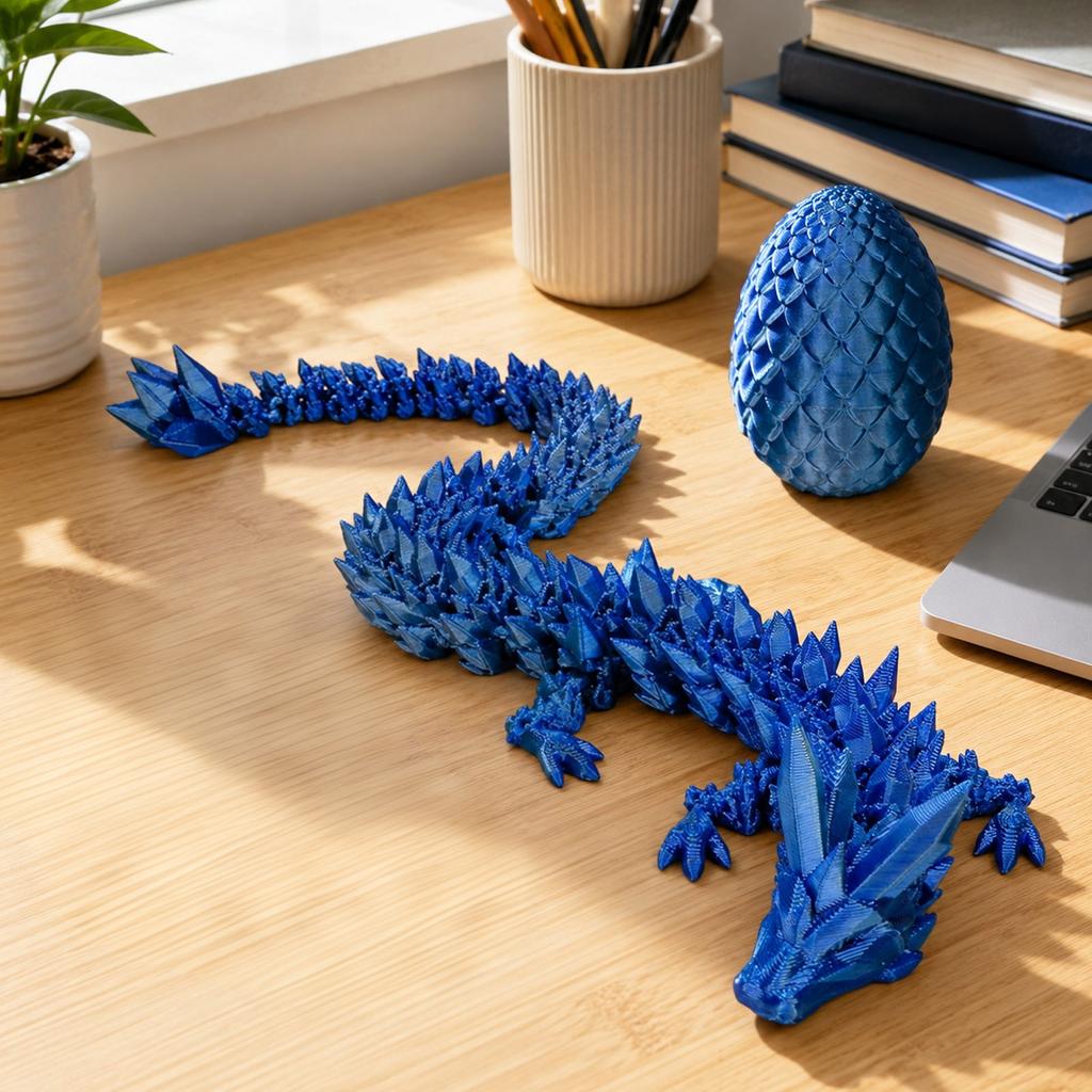 3D Printed Dragon Egg and Dragon Model Set Includes 13cm Dragon Egg and 30cm Dragon Figurine Detailed Texture Design Collectible Display