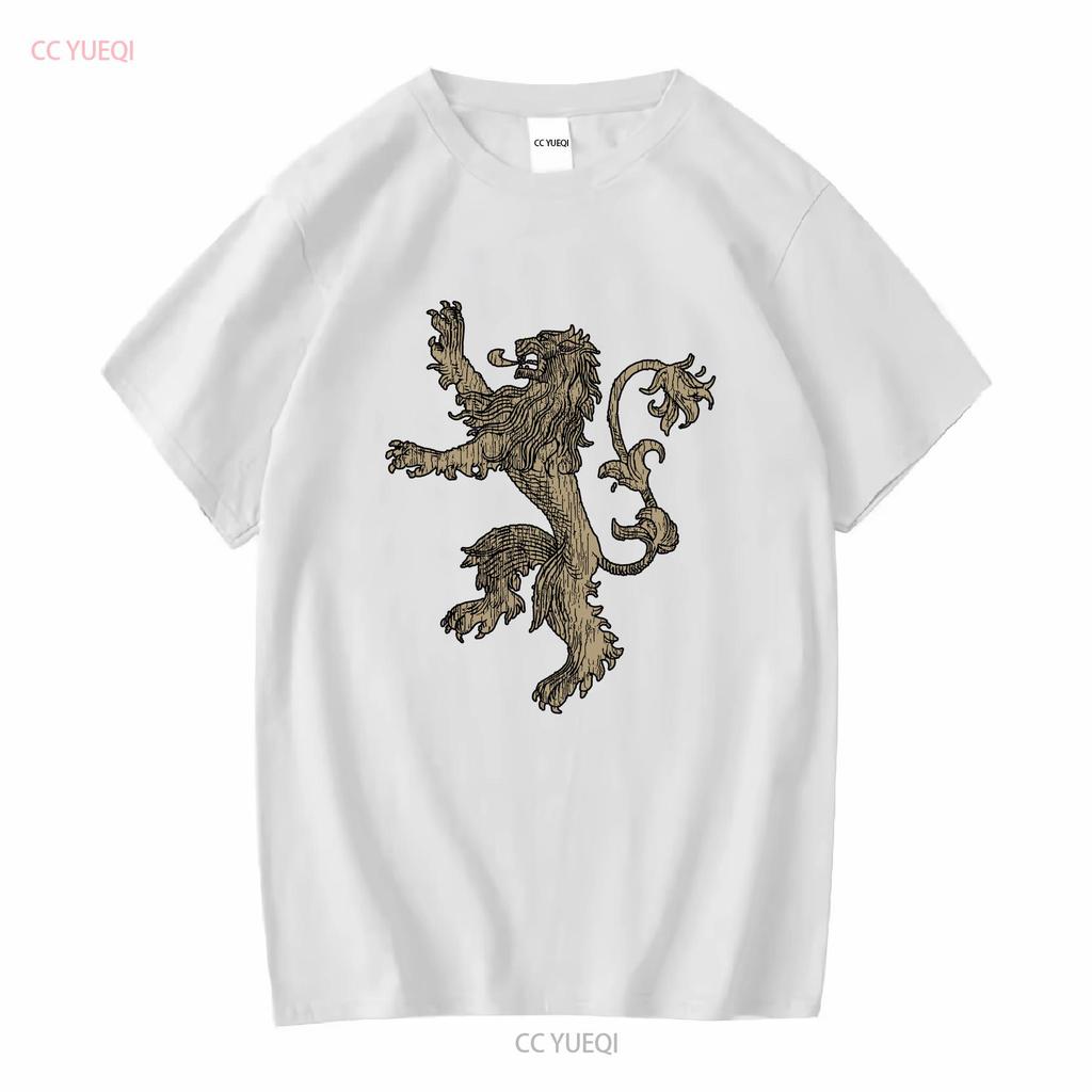 House Lannister T Shirt Thrones Dragon Symbol Distressed 3213 vintage Washed Slightly Top For Everyday Wear Breathable Unisex