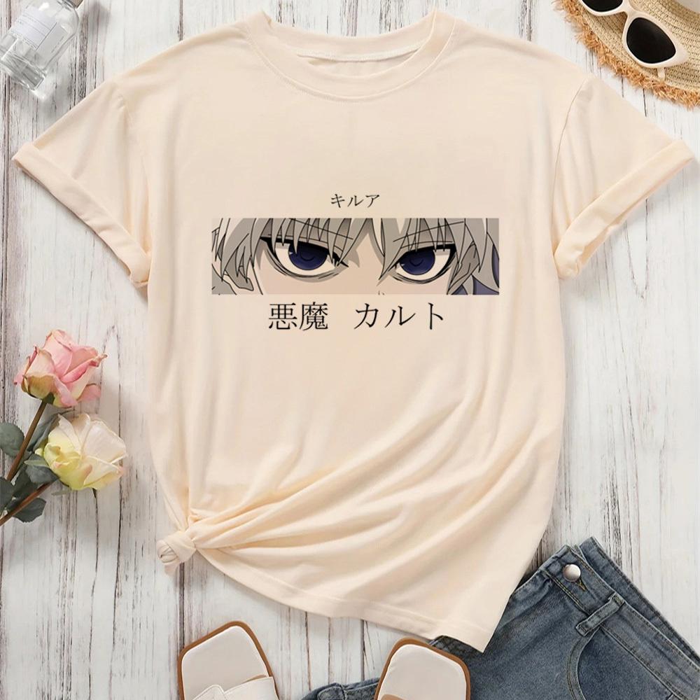 Hunter x Hunter Killua Zoldyck Hisoka Kurapika Gon t-shirt dam Gothic Universitet harajuku 2000-talet kawaii estetik Retro Grunge