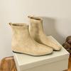 2025 New Korean Version Suede Elastic Boots Daily Thin Short Boots Short Boots Sleeve Thin Boots Versatile Fashion Boots