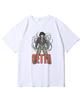 Oeta Cyberpunk Double Cotton Oversized Short Sleeve T-Shirt White Ots26034