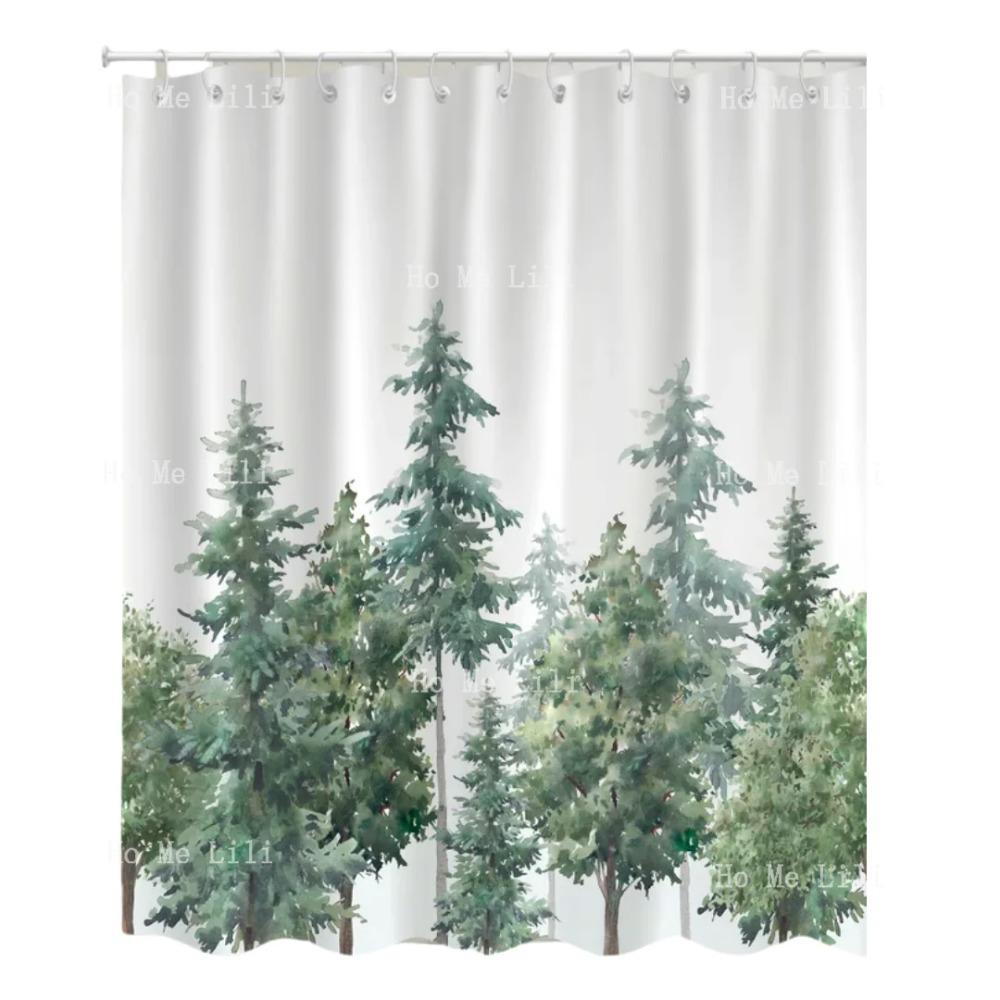 Forest Shower Curtain Trees Shower Curtains Plant Shower Curtain Nature Woodland Shower Curtain Bathroom Curtain Decor