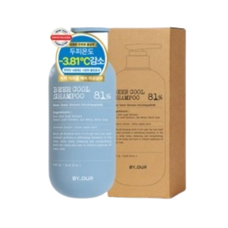 BY_OUR Tea Tree Cooling Shampoo 1017ml | Korean Scalp Shampoo for Hair Fall Concern, Beer Yeast & Menthol Care 1.017L