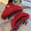 1pc New High-end New Year Red Vinegar Clip Geometric Temperament, Back of the Head Hair Clip Hair Accessories
