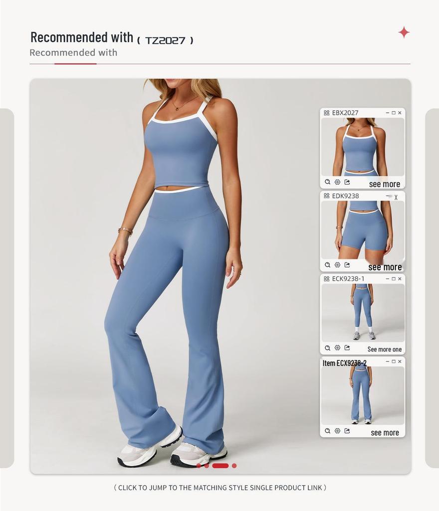 Women's Cross-Strap Yoga Set: Bare-feel, Contrasting Colors, Beautiful Back, Tight Fit for Running, Sports, Fitness 2027