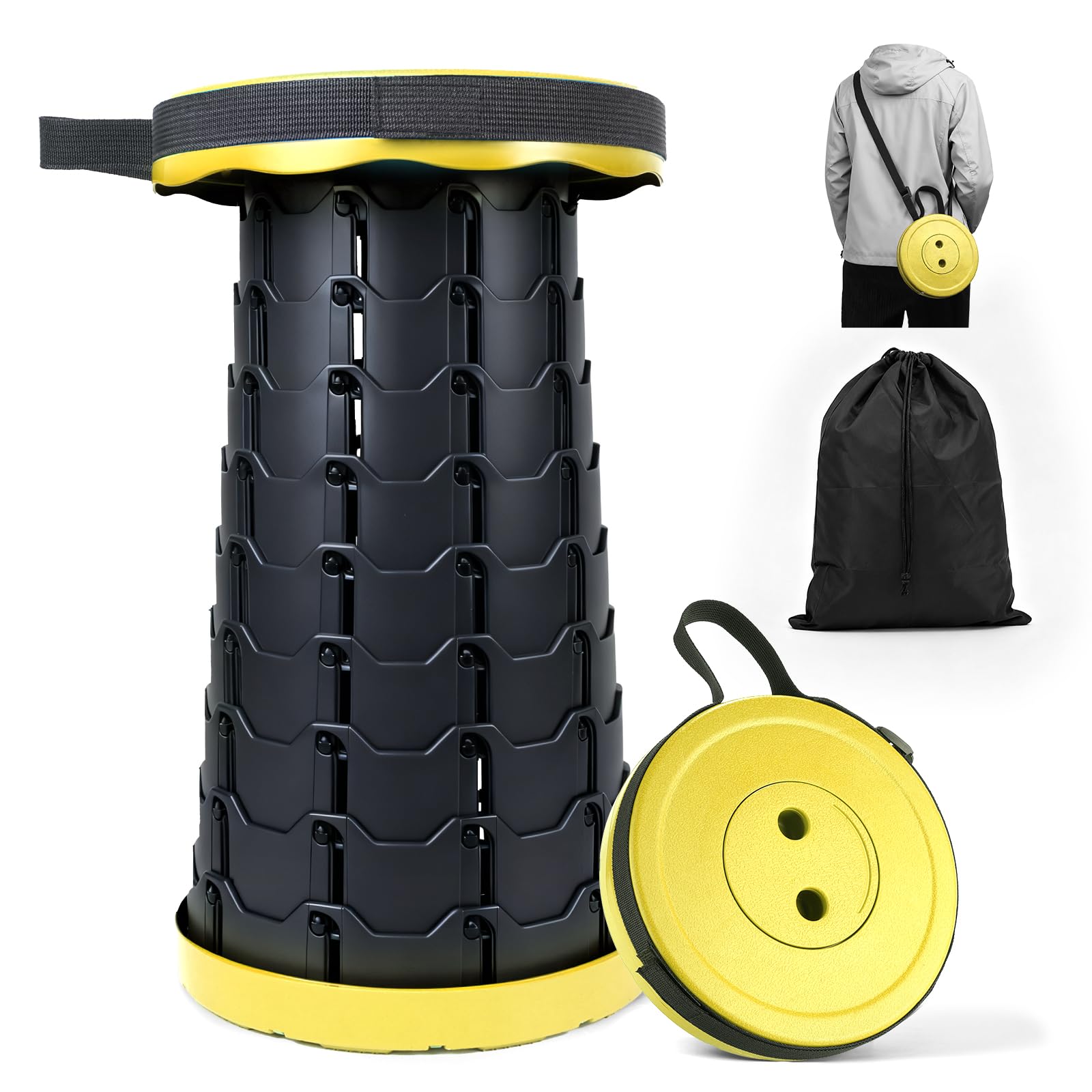 

Varlea Складной уличный телескопический кемпинговый 250 кг Вес Открывается и закрывается в регулируемый Идеально подходит для ожидания в и на улице Включает хранение Желтый Черный