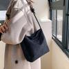 Borsa a mano in pelle scamosciata, casual, con fibbia in corda, multicolore, tracolla regolabile, tote, borsa a tracolla da lavoro, secchiello