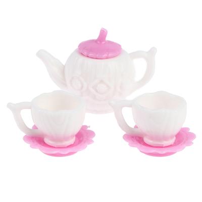 1Set Dollhouse Miniature Tea Pot Kettle Coffee Cup Saucer 3pc Set Accessories