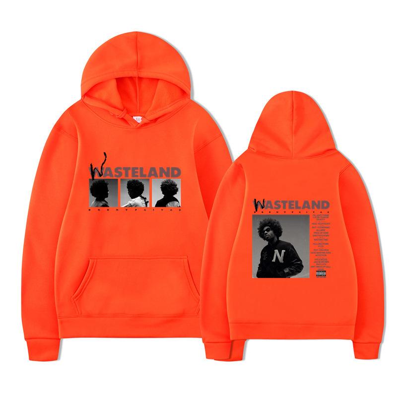 Unisex Schwarzer Hoodie Doppelseitiger Albumcover Grafikdruck Pullover Sweatshirt Streetwear
