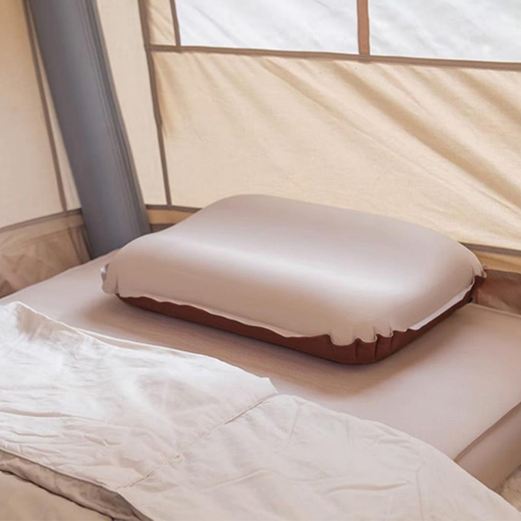 Sponge Pillow Automatic Inflatable Pillow Camping Tent Air Cushion Pillow for Camping Traveling Hiking Portable Cervical Pillow