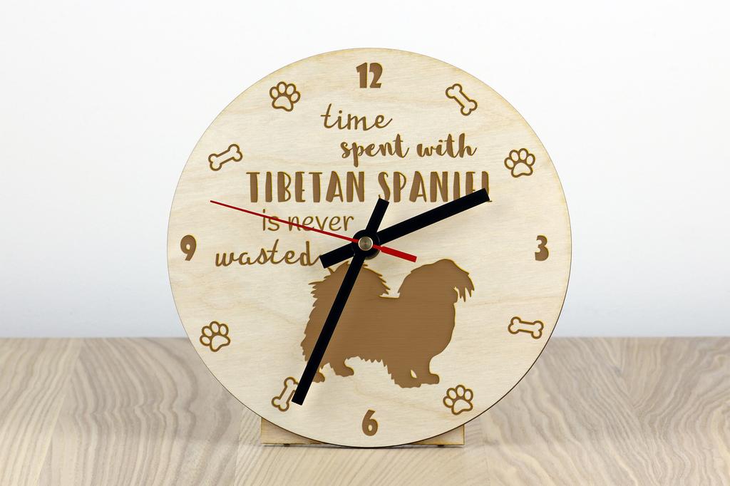 Tibetan Spaniel - Clock with Dog, Wooden Clock with Engraving, Personalised Clock by Art-Dog